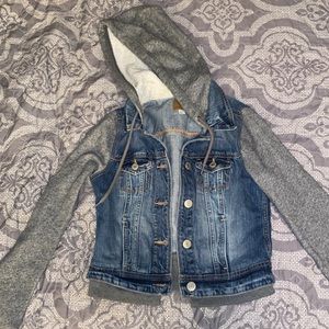 American Eagle Hooded Jean Jacket